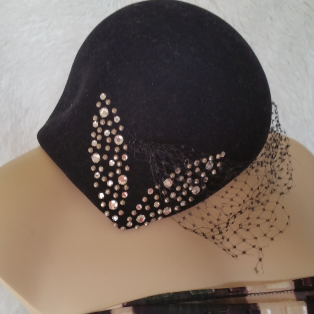 Rare EXCELLO Crystals Vintage Hat Geo. W. Bollman Saks Fifth Avenue - Picture 9 of 14